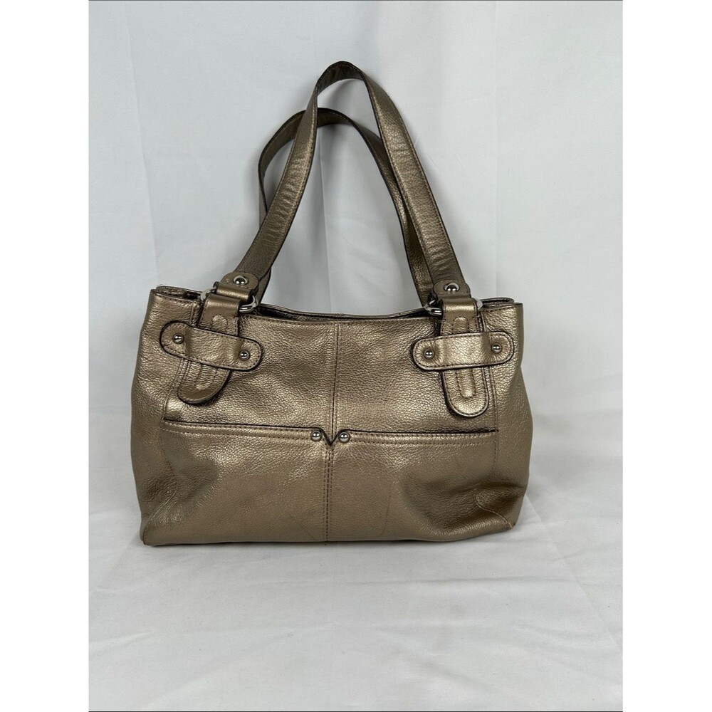 Tignanello metallic gold leather shoulder bag
